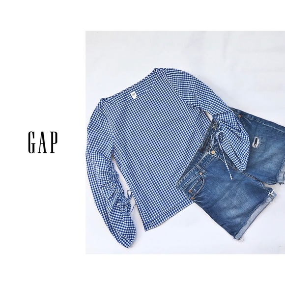 Gingham Blouse Tie Sleeves - Picture 8 of 8